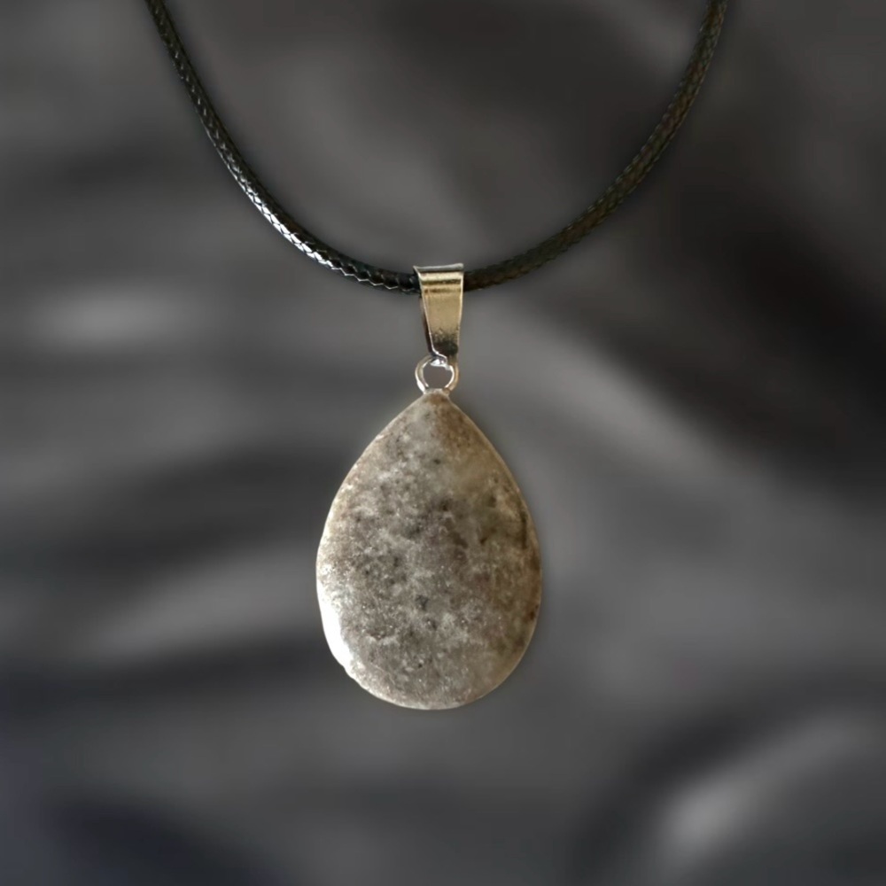 ⭐️ 5 for $25 Grey Natural Stone Water Droplet Pendant Necklace